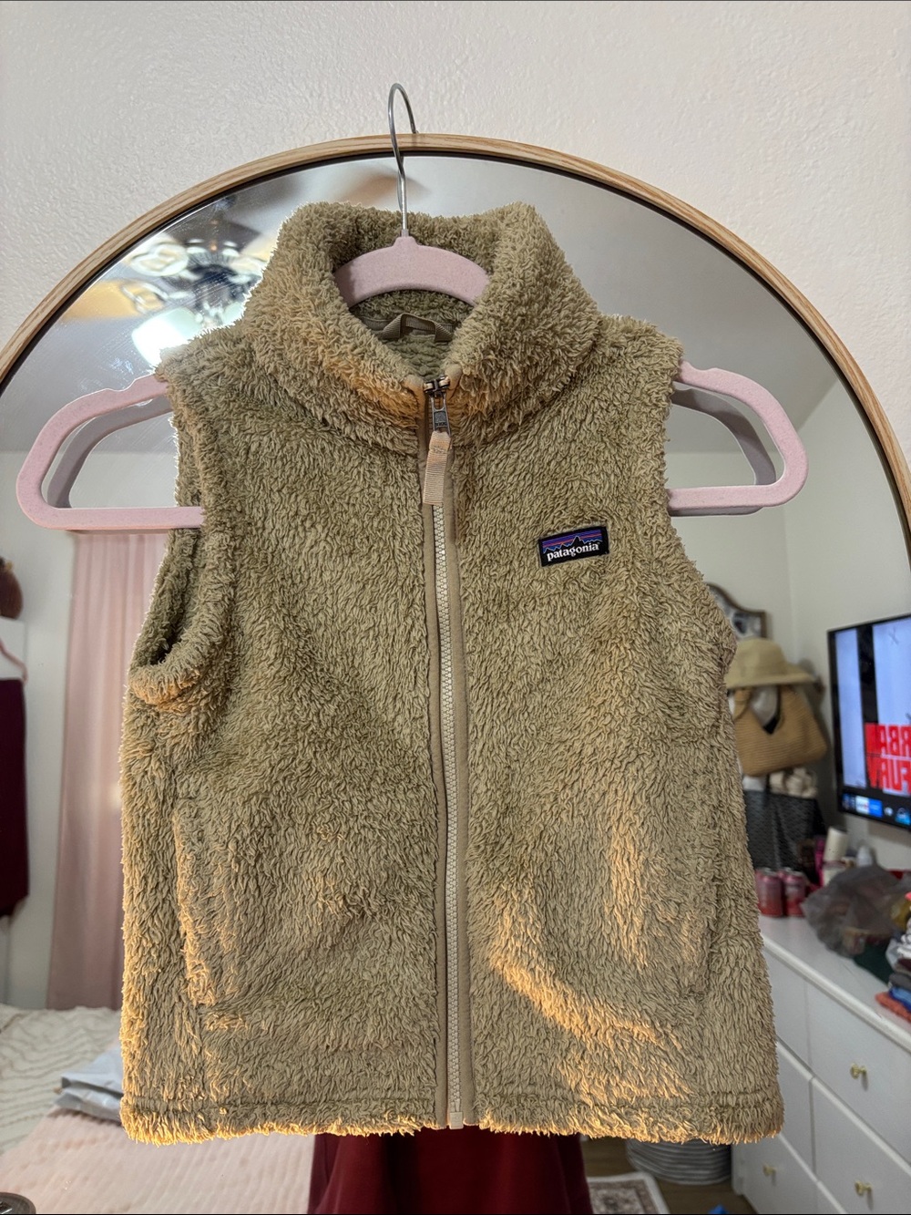 Patagonia Kids Fleece Vest in Tan